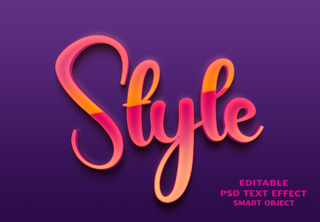 Style 3d text effect design