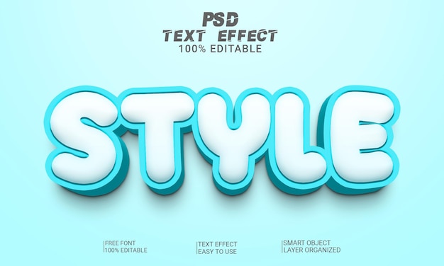 Style 3D Text Effect PSD File