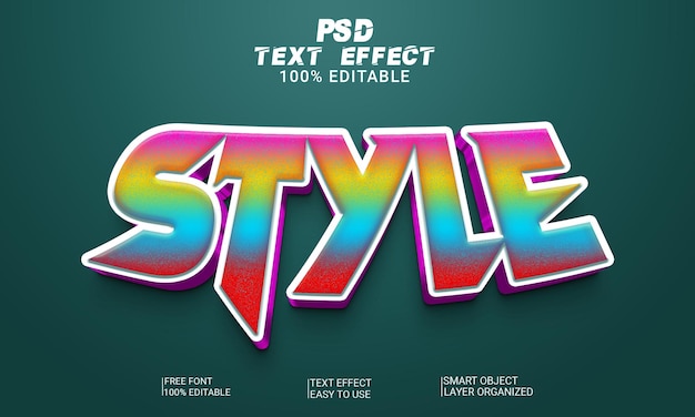 Style 3D Text Effect PSD File