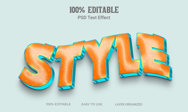 Style 3D Text  Effect Style Editable PSD File