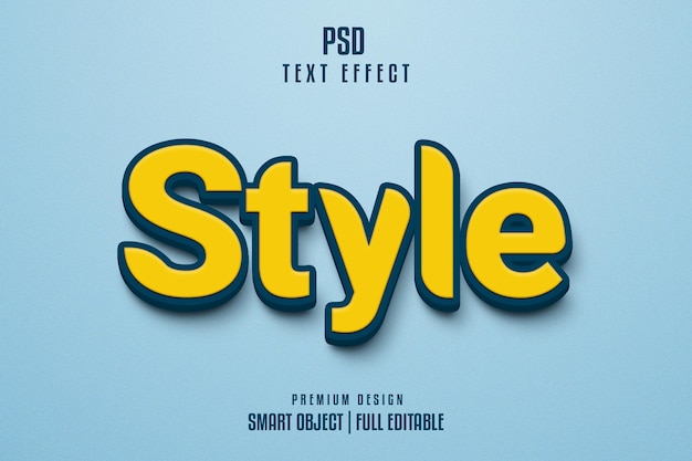 Style 3d text effect template