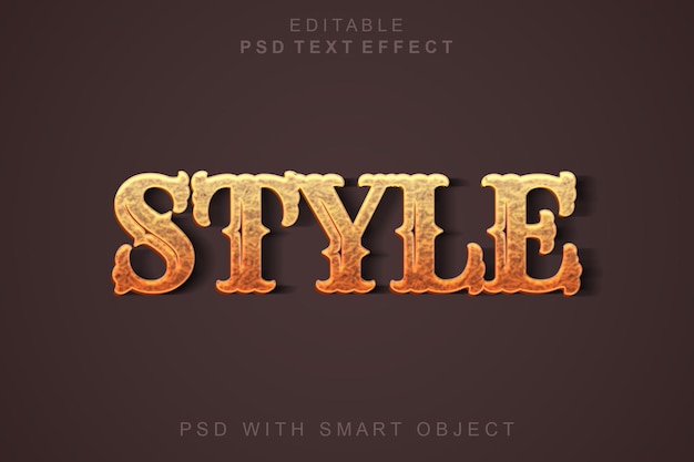 PSD style 3d text effect vintage style template