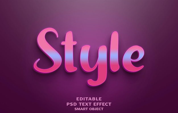 Style PSD text effect design 3d free download