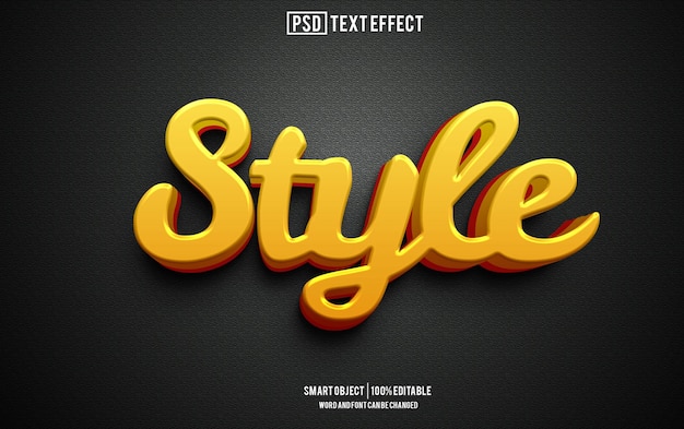 style text effect font editable typography 3d text