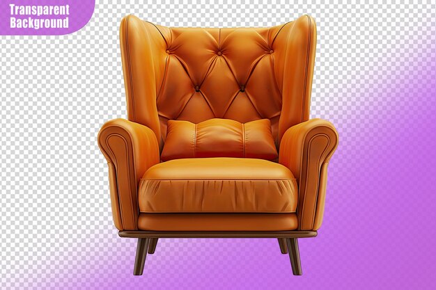 PSD stylish armchair isolated on transparent background