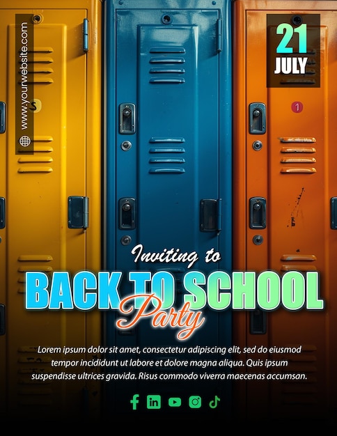 Stylish Back to School Party Editable Flyer Design