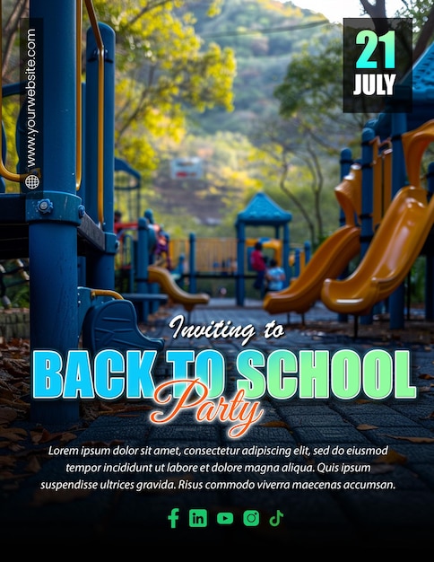 Stylish Back to School Party Editable Flyer Design