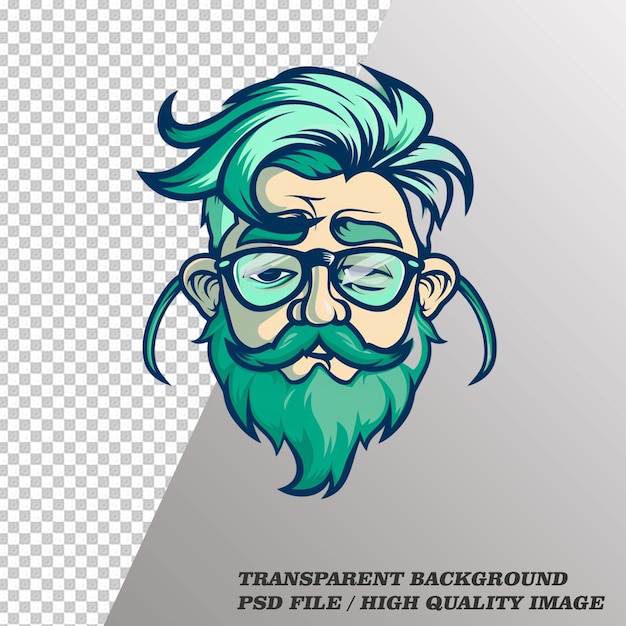 Stylish Beard on Transparent Background PSD File