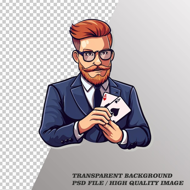 PSD stylish beard on transparent background psd file