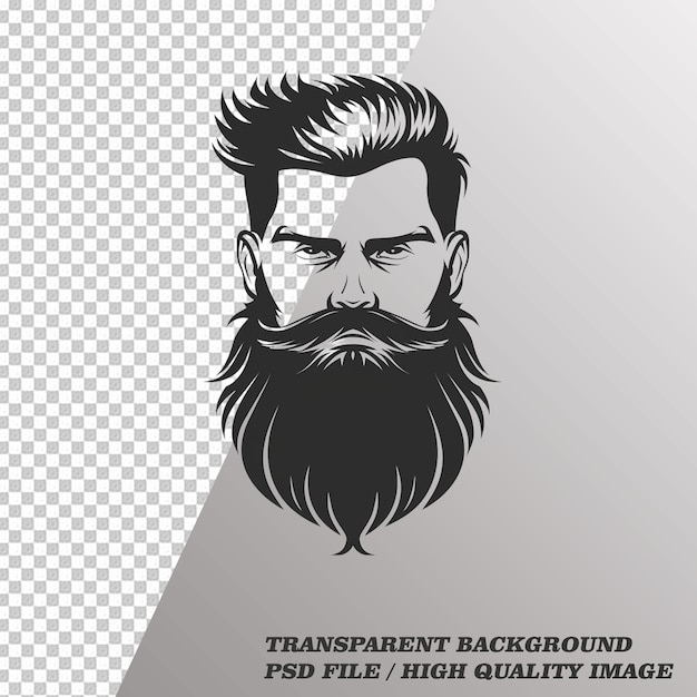 Stylish Beard on Transparent Background PSD File