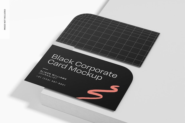 Stylish Black Corporate Cards Mockup