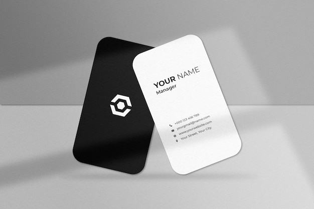 Stylish business card mockup with shadow