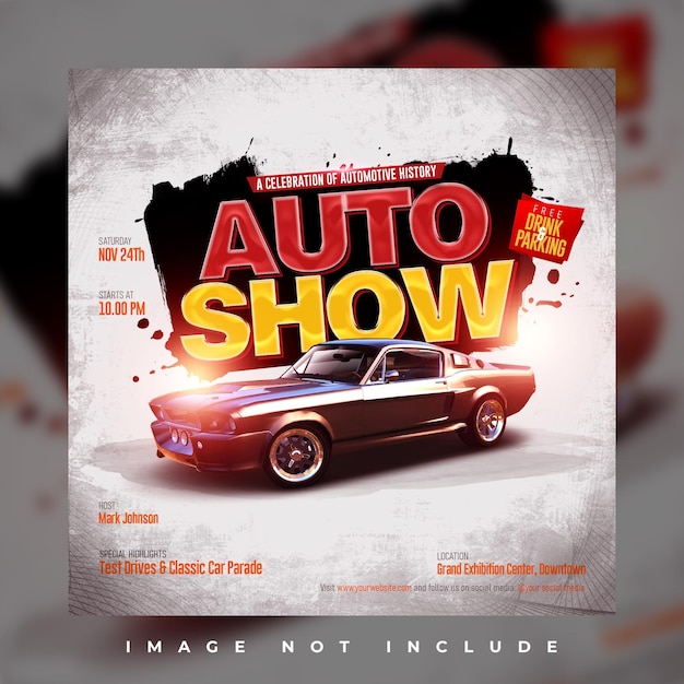 PSD stylish car show social media template