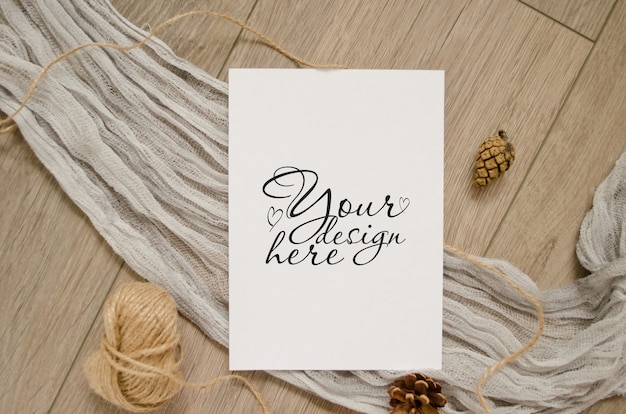 Stylish card mockup with cones