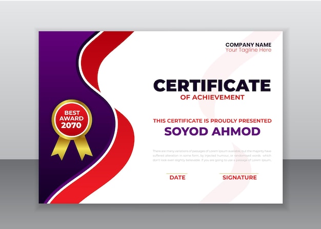 Stylish Certificate Design Template