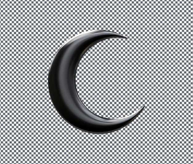 PSD stylish crescent moon and star 3d model isolated on transparent background