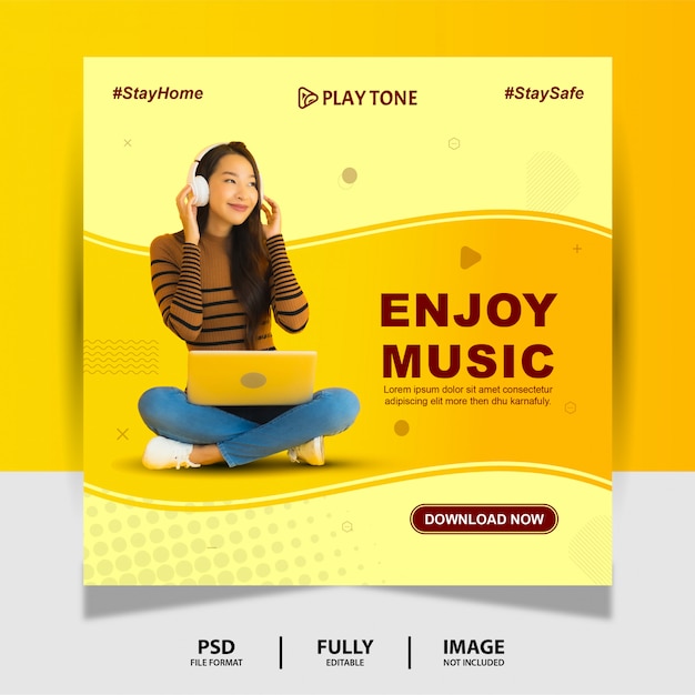 Stylish Enjoy Music Social Media Post Banner