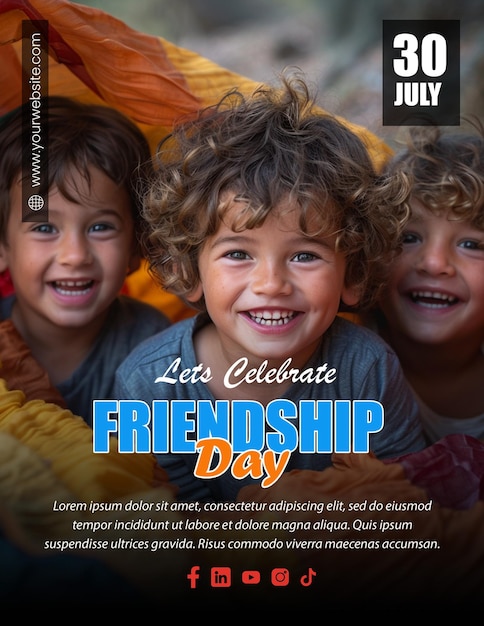 Stylish Friendship Day Editable Flyer Design