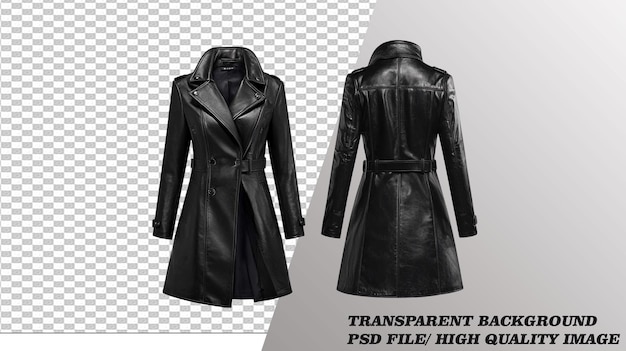 PSD stylish leather jacket on transparent background psd file