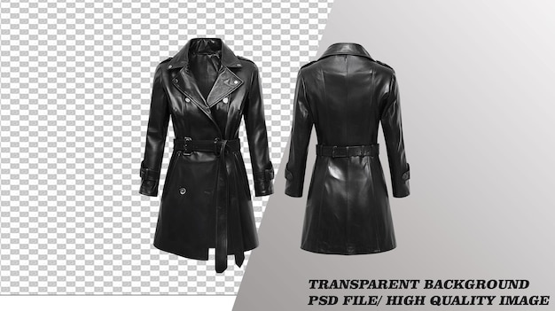 PSD stylish leather jacket on transparent background psd file