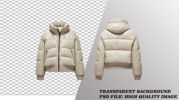 PSD stylish leather jacket on transparent background psd file