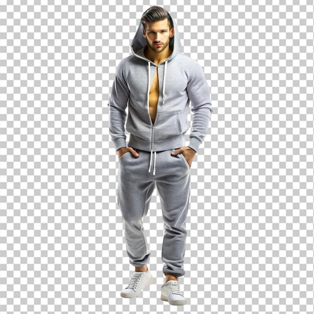 Stylish man in hoodie