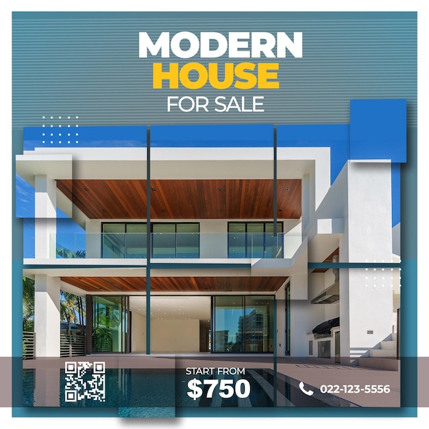 Stylish modern house property real estate banner poster