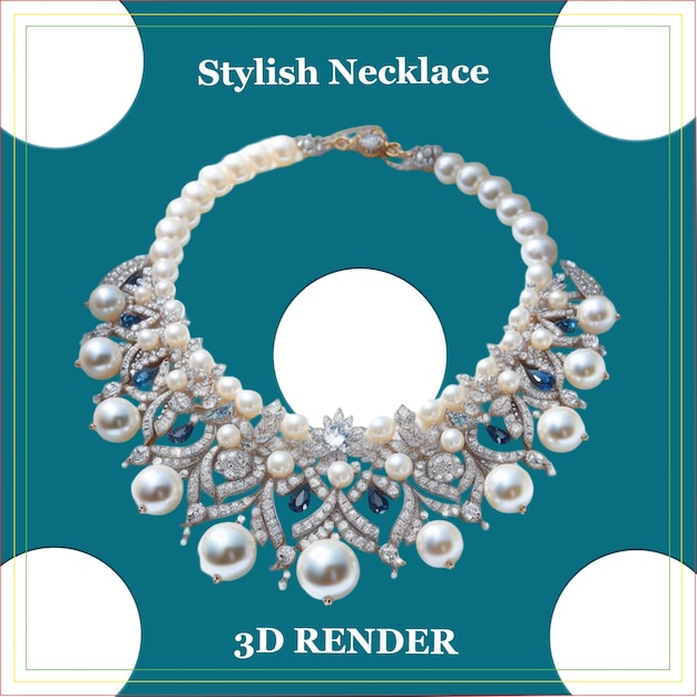 Stylish Necklace With White Background