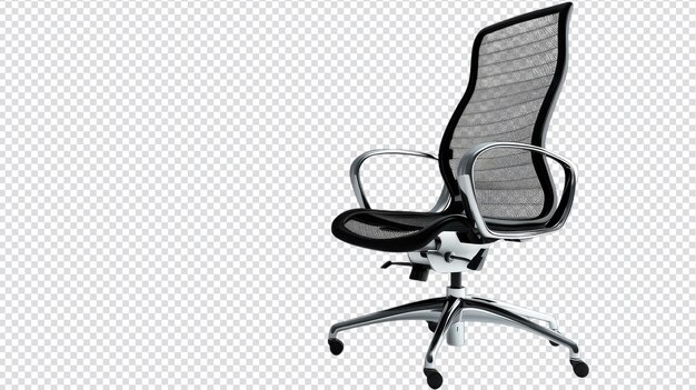 PSD stylish office chair with chrome base and mesh back for modern workspaces