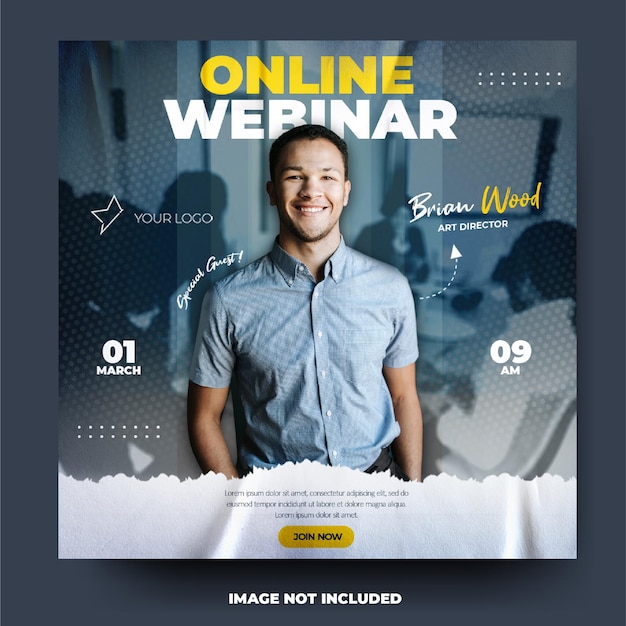 Stylish online webinar social media post feed