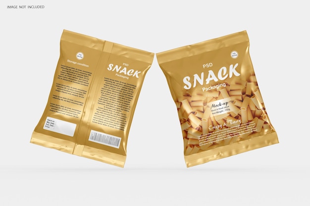 Stylish pasta snack bag mockup