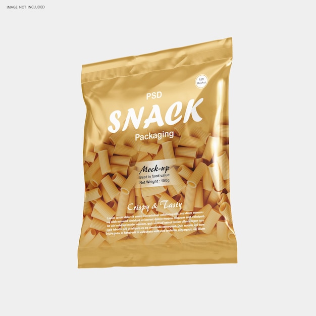 Stylish pasta snack bag mockup