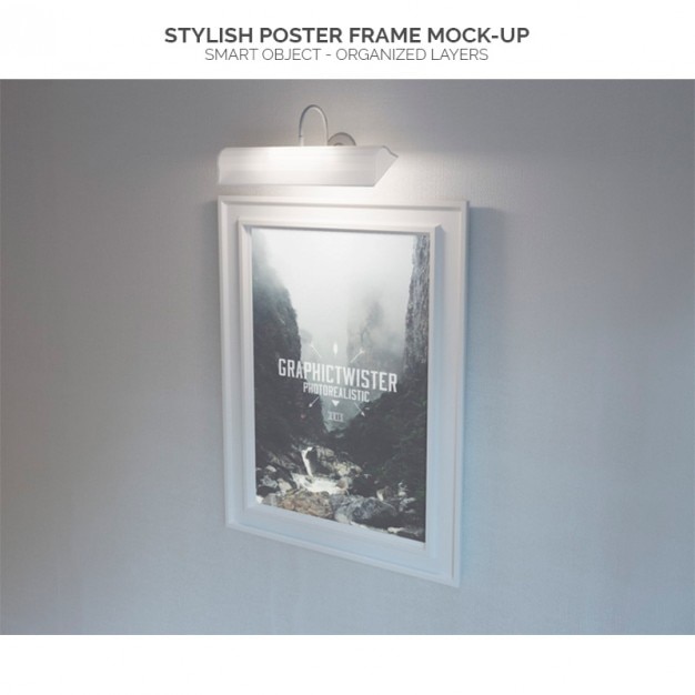 PSD stylish poster frame mock-up