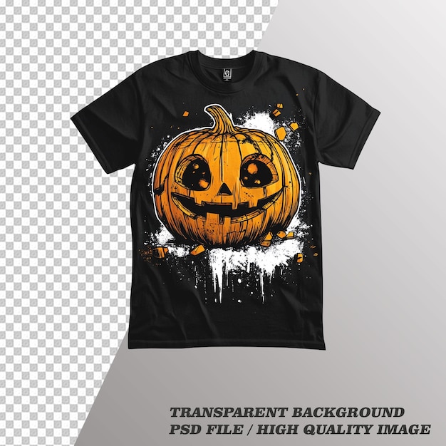 PSD stylish pumpkin shirt on transparent background psd file