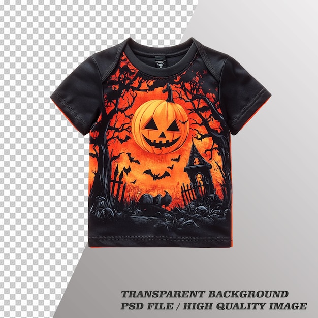 Stylish Pumpkin Shirt On Transparent Background PSD File