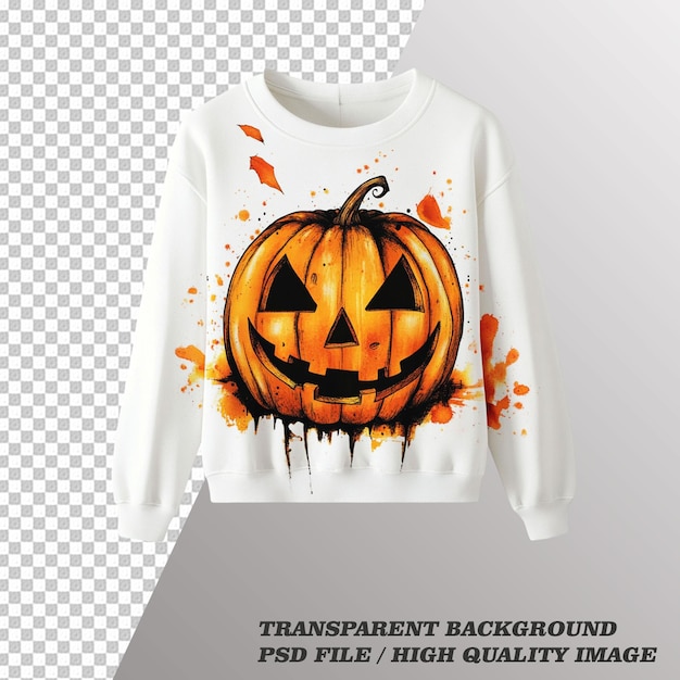 Stylish Pumpkin Shirt On Transparent Background PSD File