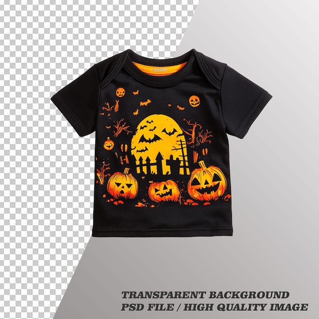 PSD stylish pumpkin shirt on transparent background psd file