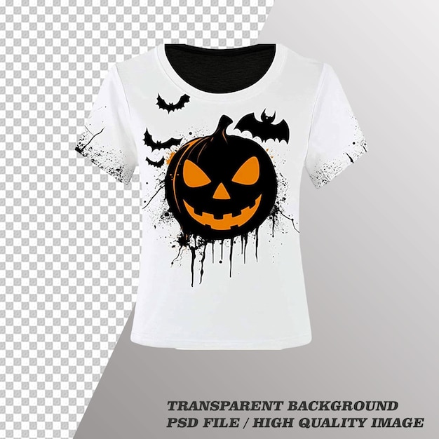 Stylish Pumpkin Shirt On Transparent Background PSD File