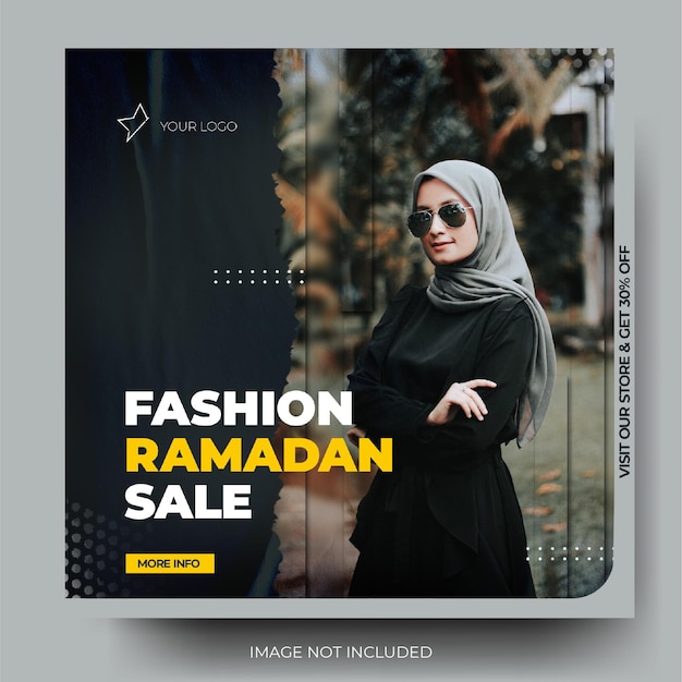 Stylish ramadan fashion sale poster banner