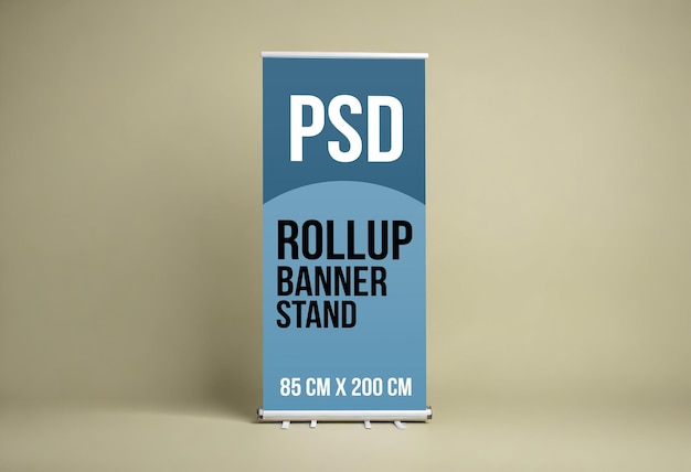 PSD stylish rollup banner stand mockup for product displays