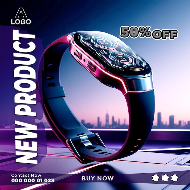 Stylish Watch Ads Big Sale Web Banner Design Templates AI generative