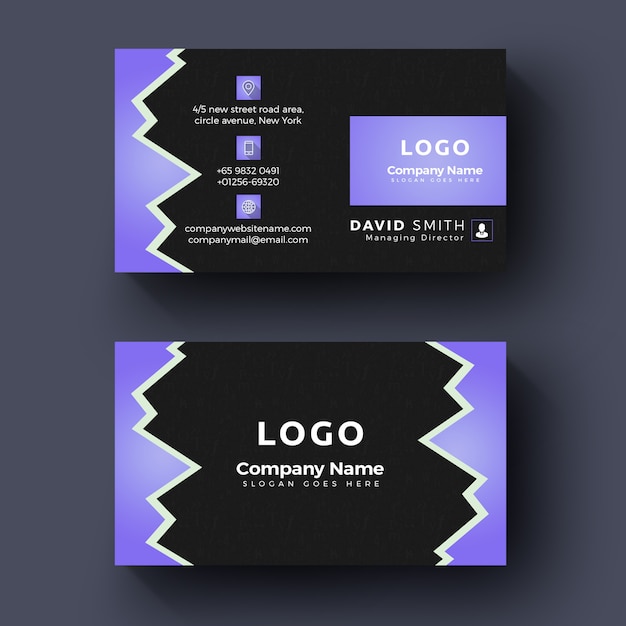 PSD stylish zik zak business card