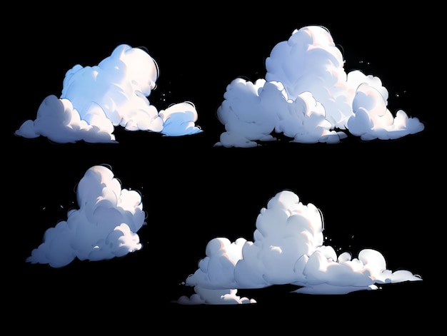 Stylized clouds cutout