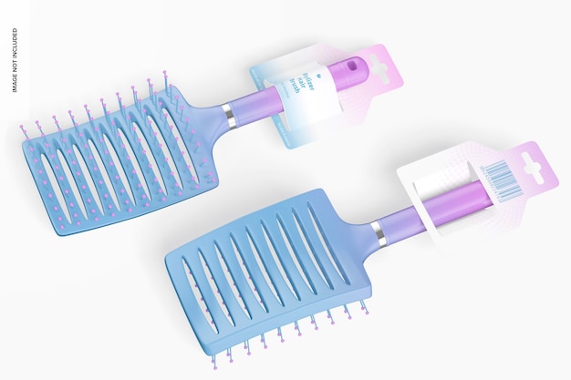 Stylizer Hair Brushes Mockup, Front and Back View