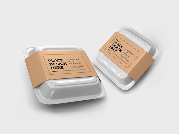 Styrofoam Food Box Packaging Mockup