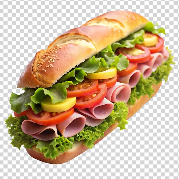 A sub sandwich Isolated on transparent background