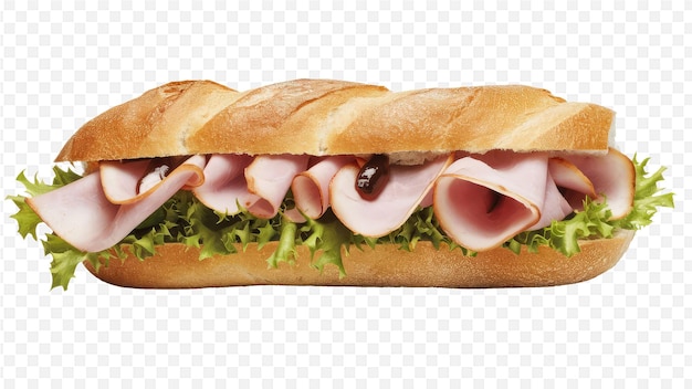 PSD a sub sandwich with ham and cheese