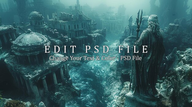 PSD submerged city a vision of an ancient civilization lost to the depths