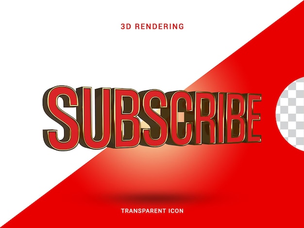 Subscribe 3D rendering Icon for composition