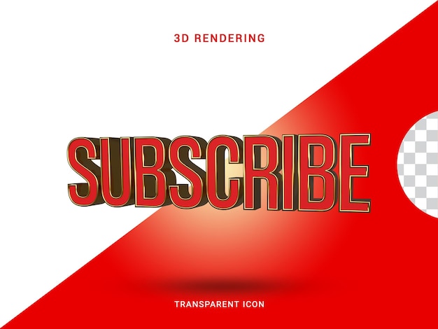 Subscribe 3D rendering Icon for composition